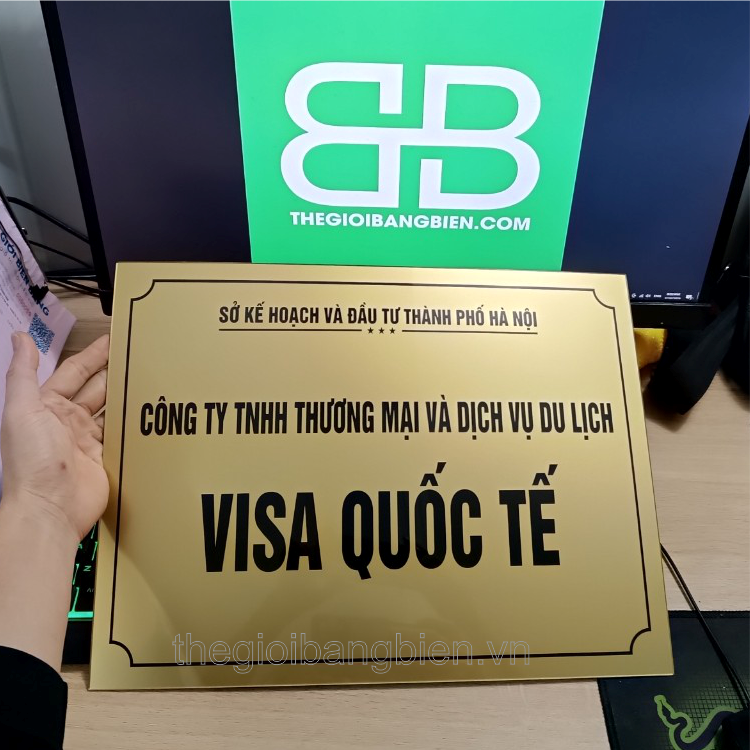 bảng tên công ty nhũ đồng