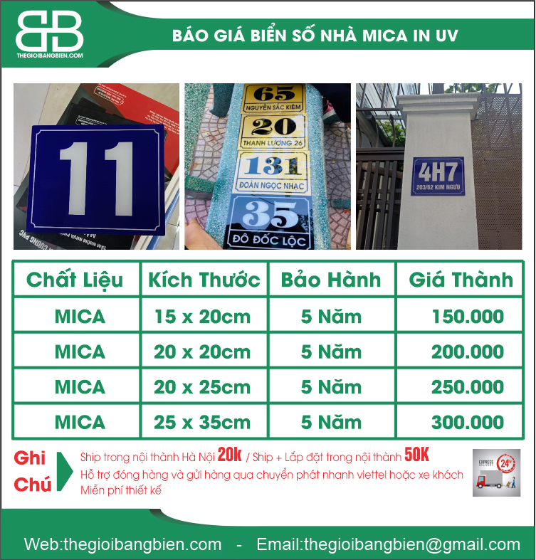 báo giá biển số nhà mica