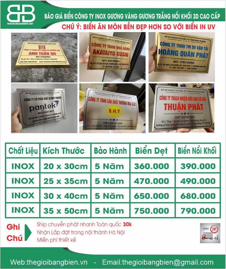 biển inox ăn mòn