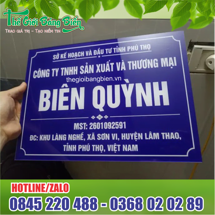 biển tên công ty in uv sang trọng