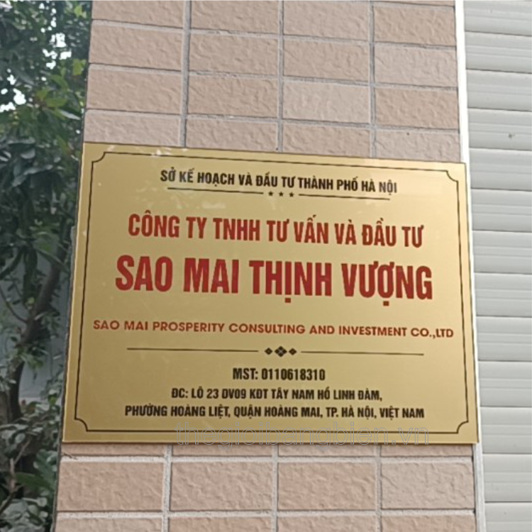 biển tên mica công ty