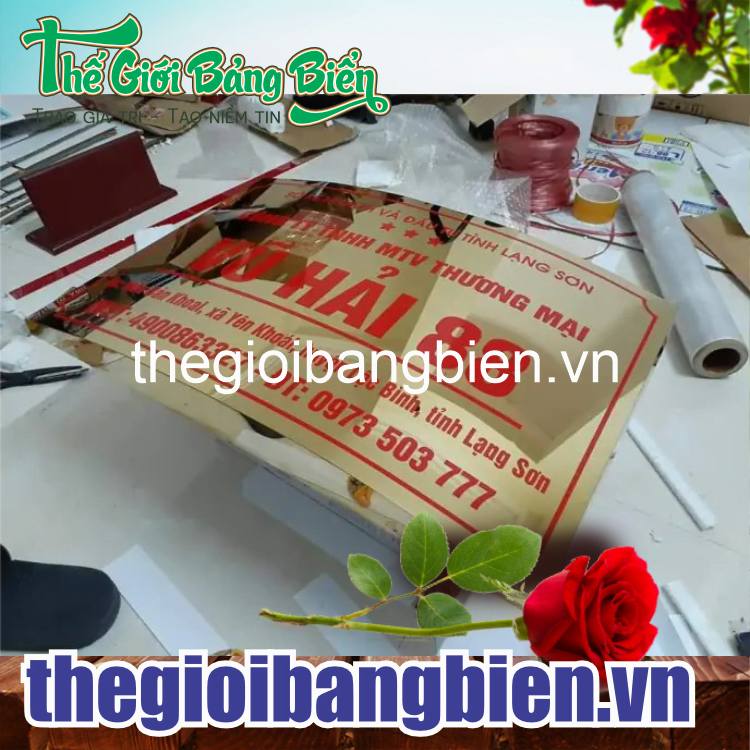 làm biển inox công ty đẹp