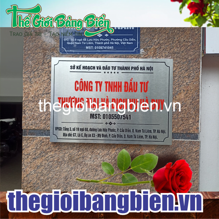 làm biển inox công ty sang trọng