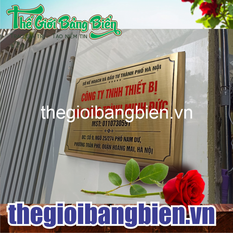 làm biển inox công ty