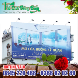 thi công biển bạt khung sắt sang trọng