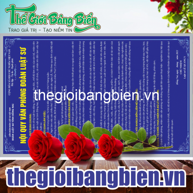 lắp đặt biển nội quy công ty đẹp