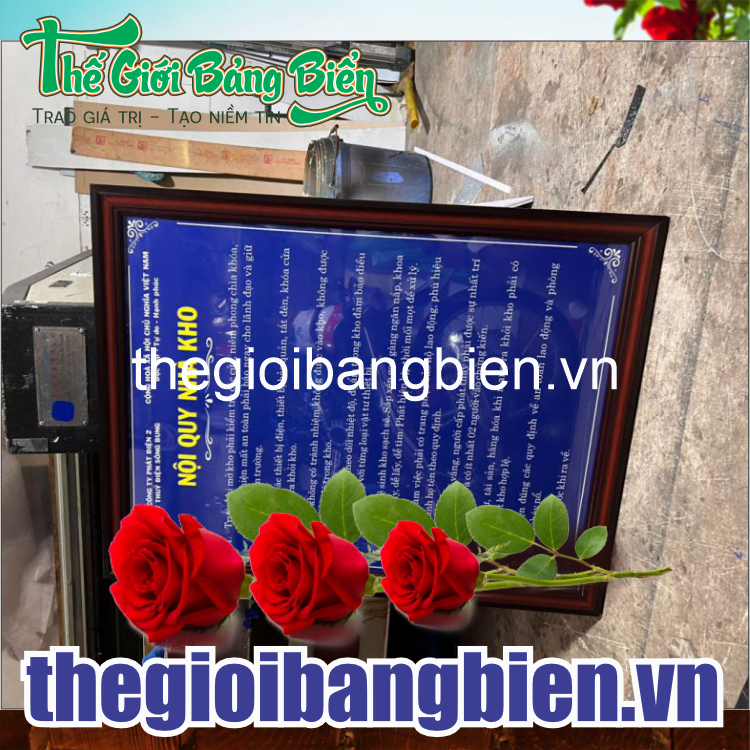 lắp đặt biển nội quy công ty sang trọng