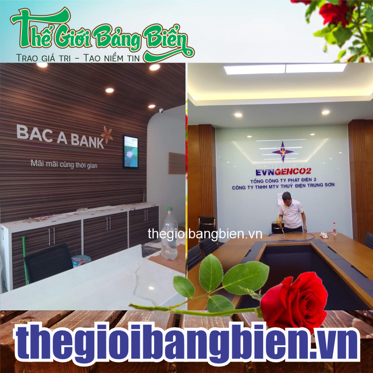 thi công backdrop văn phòng