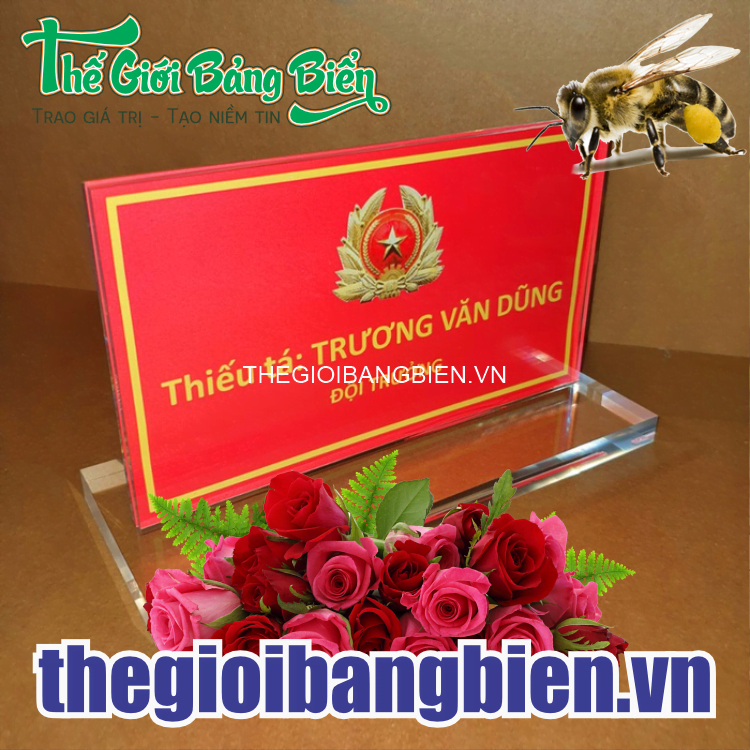 biển chức danh mica quân đội