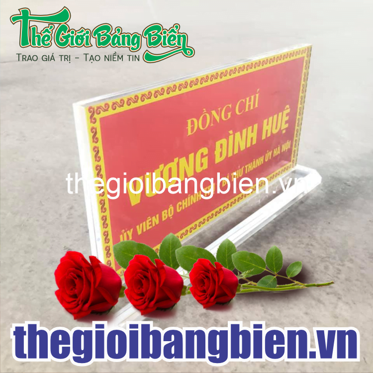 mẫu biển tên chức danh mica