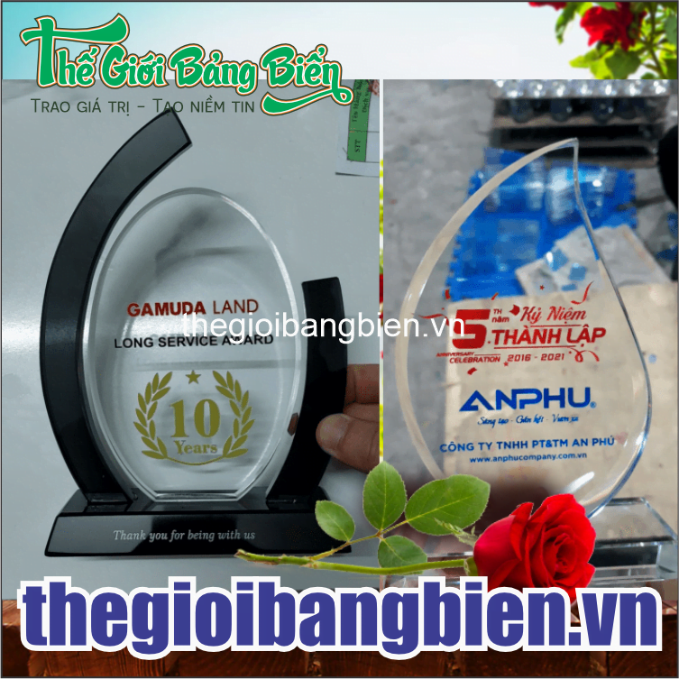 mẫu kỷ niệm chương pha lê đẳng cấp